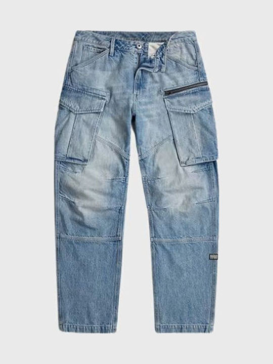 M Rovic 3d Ανδρικό Παντελόνι Τζιν Cargo με Loose Straight Εφαρμογή Blue