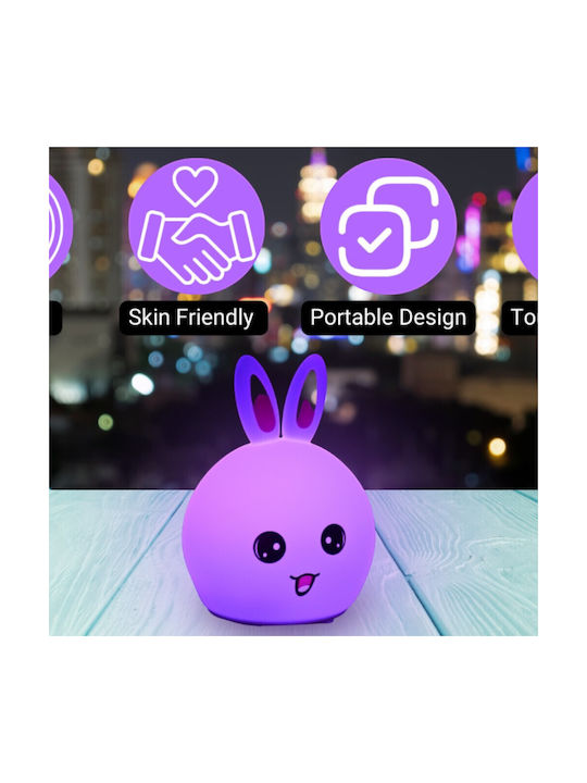 Led Kids Decorative Lamp with Color Changes Pink 16.3x12x10.8εκ.