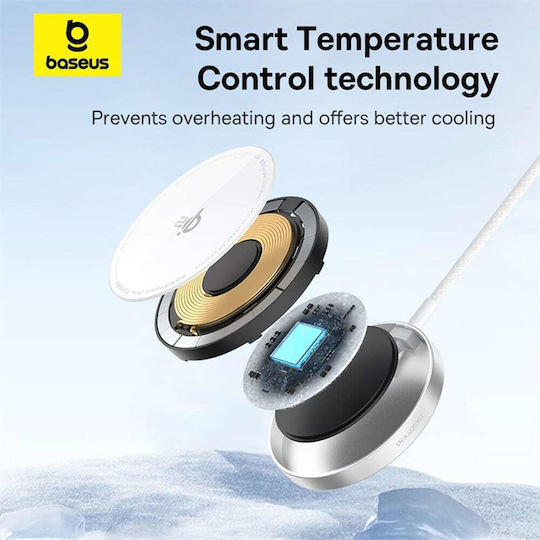 Baseus Wireless Charger Qi2 15W Silver (Simple Mini4 Air)