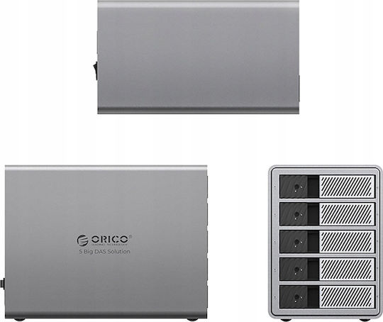 Orico Case for Hard Drive 2.5" / 3.5" SATA III with Connection Thunderbolt 3 / SATA / DisplayPort Gray