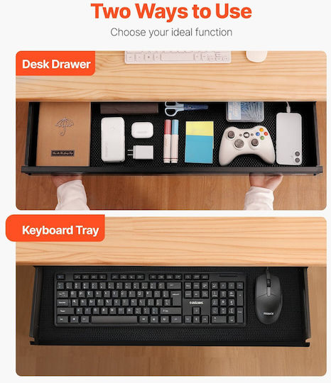 Vevor 33" Under Desk Organizer Drawer Space-Saving Home Office