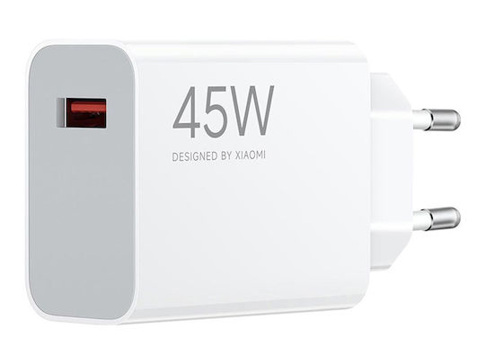 Xiaomi Φορτιστής Χωρίς Καλώδιο με Θύρα USB-A 45W Λευκός (Turbo Charging)