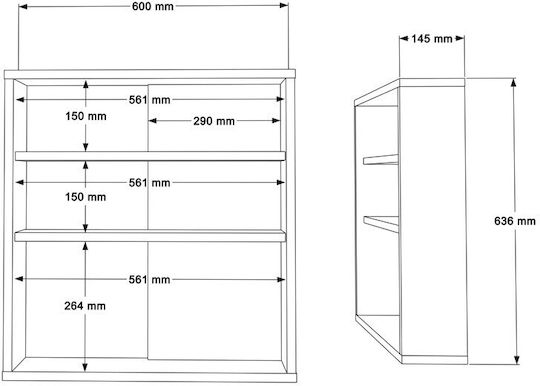 Pakketo Bango Банско Огледало от ПДЧ с Шкаф 60x63.6см Бял