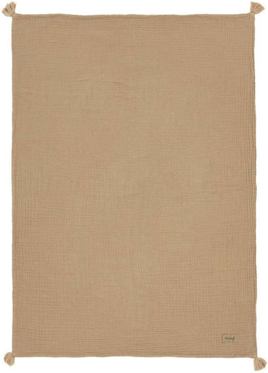 Nobodinoz Κουβέρτα Αγκαλιάς & Λίκνου Wabi Sabi Καφέ 65x100εκ.