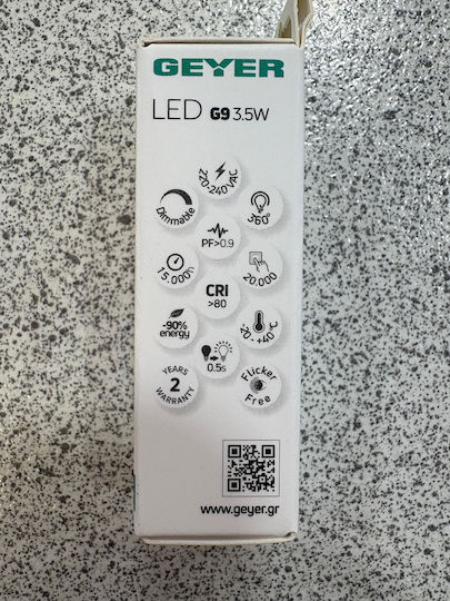 Geyer LED-Lampe 3.5W für Fassung G9 Warmes Weiß 350lm Dimmbar
