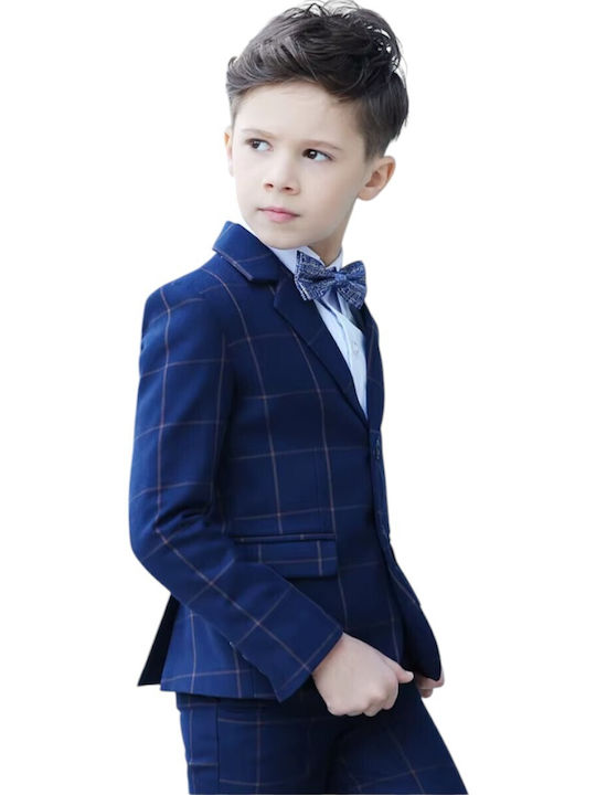 TakTakBaby Boys Baptism Suit with Blazer 4pcs Blue