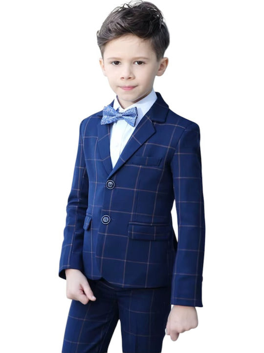 TakTakBaby Boys Baptism Suit with Blazer 4pcs Blue