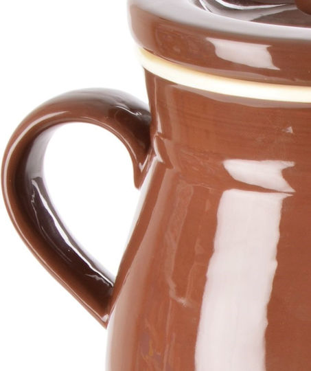 Orion General Use Ceramic Vase with Lid Brown 2500ml