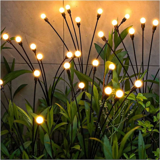 Lampă Solară de Grădină 6 Led Bile Decorative 2 Bucăți
