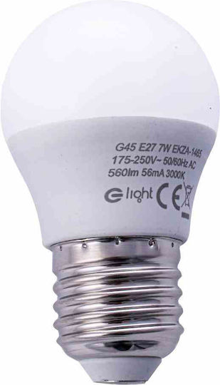 Eko Light Λάμπα LED 7W για Ντουί E27 και Σχήμα G45 Θερμό Λευκό