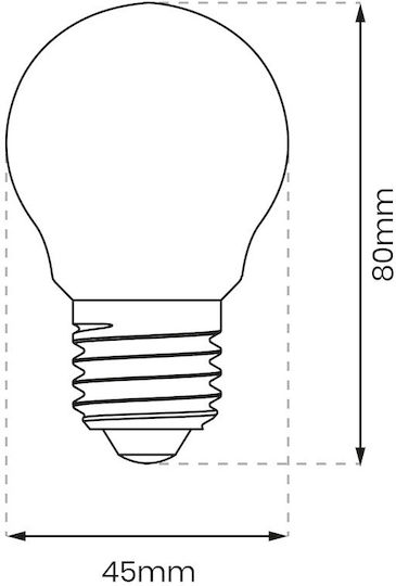 Eko Light LED крушка 5W за фасунга E27 и форма G45 Неутрално бяло 600лм