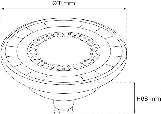 Eko Light Λάμπα LED 12W για Ντουί GU10 και Σχήμα AR111 Φυσικό Λευκό