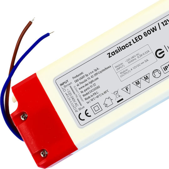 Eko Light LED Power Supply IP20 Power 60W with Output Voltage 12V