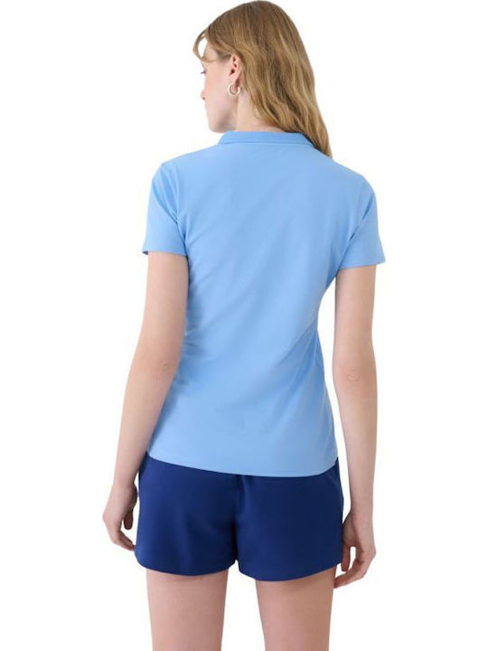 Damen Polo Bluse Kurzarm Blau