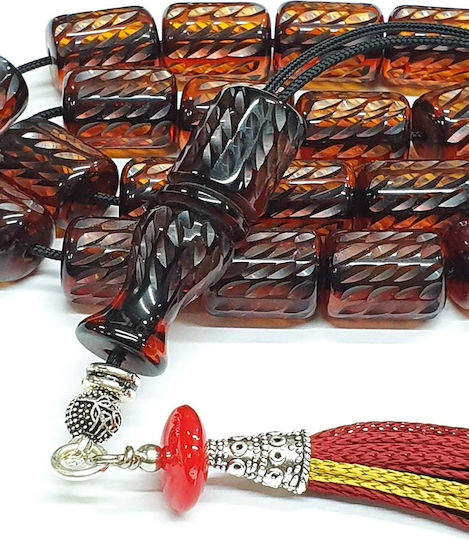 Roloi Komboloi Graven Mastic Worry Beads Honey 34cm