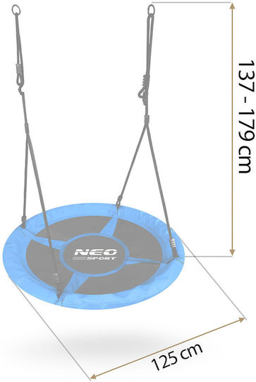 NEO Sport Κούνια Φωλιά Κρεμαστή Υφασμάτινη 120x120x120εκ. Γκρι