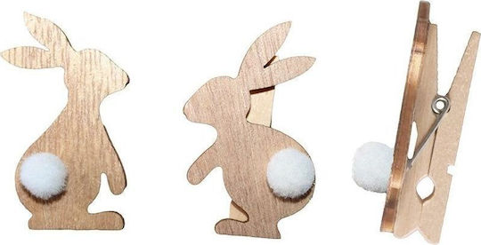 Titanum Wooden Easter Decorative Element for DIY Crafts Beige 6pcs 3x5.5cm