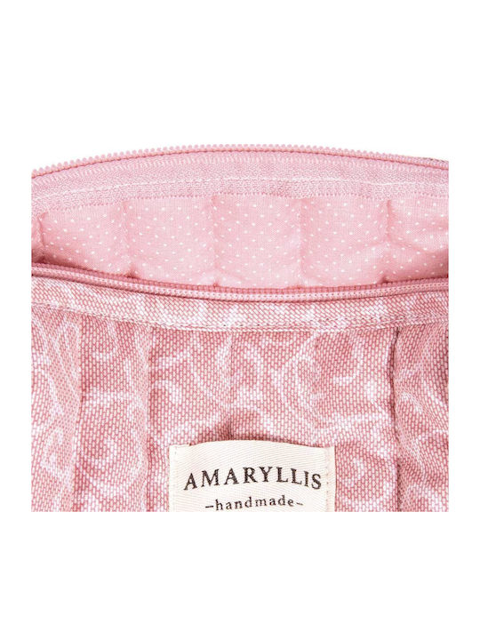 Handmade Toiletry Bag Amaryllis Box Salmon Paisley Zipper