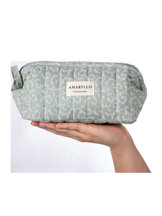 Handmade Toiletry Bag Amaryllis Mint Paisley Zipper
