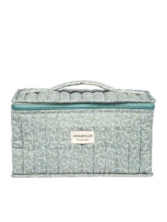 Handmade Toiletry Bag Amaryllis Mint Paisley