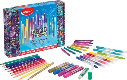 Maped Color Peps Glittering Colouring Set Malsets Malset mit Glitzer 31-teilig 31Stück