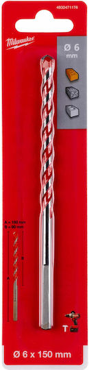 Milwaukee TCT Super Diamond Drill Carbide with Cylindrical Shank for Masonry 6x150mm