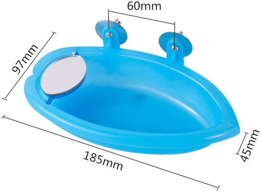 Vogelbad Käfigspiegel & 2 Metallschrauben – L18,5xB10xH4,5cm