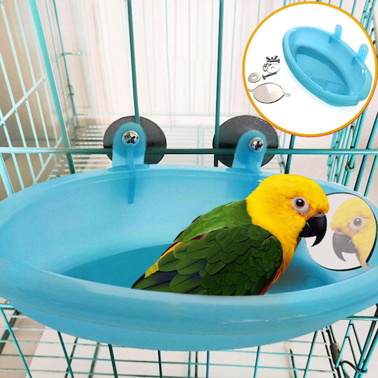 Vogelbad Käfigspiegel & 2 Metallschrauben – L18,5xB10xH4,5cm