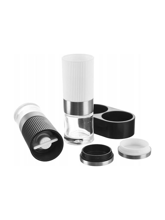 Orion Set Manual Râșnițe Condimente din Sticlă în Culoare Gri 9cm 2buc