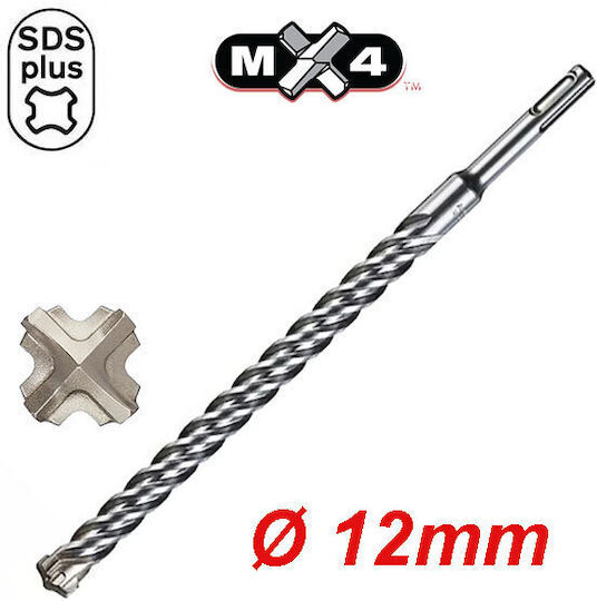Milwaukee Vierkantbohrer mit SDS Plus Schaft für Gemäuer 12x210mm