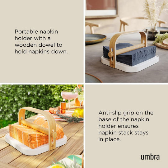 Umbra Wooden Napkin Holder White 23x20x13cm 1022631-668