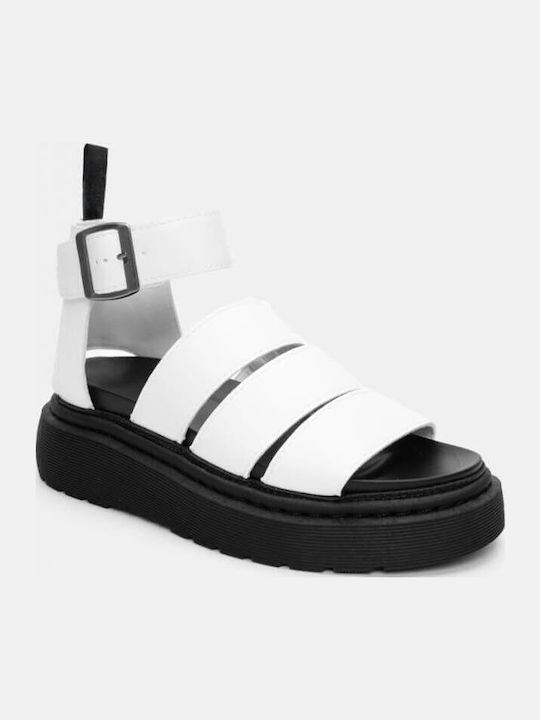 Women's Flat Sandals Flatforms in White Color