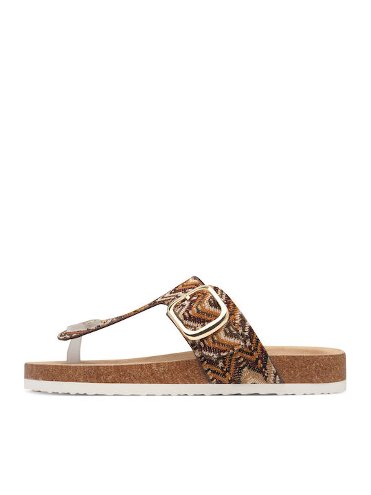 Flache Sandalen für Damen in Braun Farbe