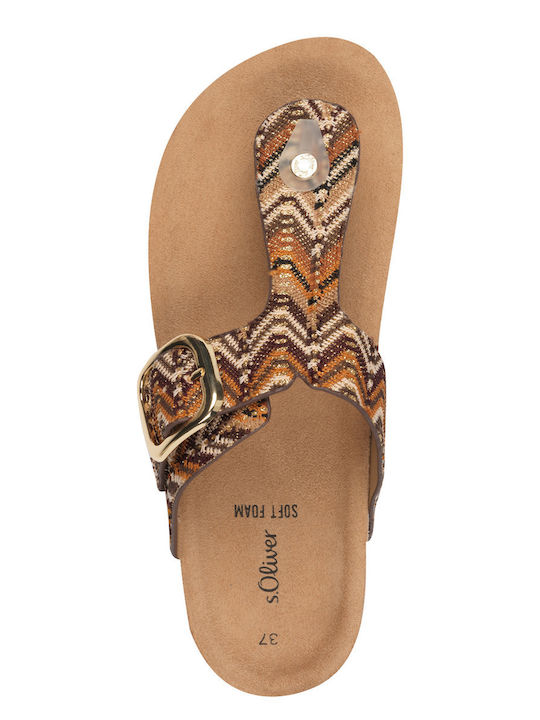 Flache Sandalen für Damen in Braun Farbe