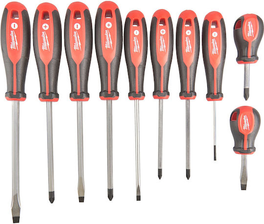 Milwaukee Set 10 Magnetic Screwdrivers with 10 Interchangeable Tips
