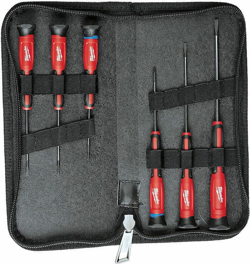 Milwaukee Set Precision Screwdrivers with 6 Interchangeable Tips
