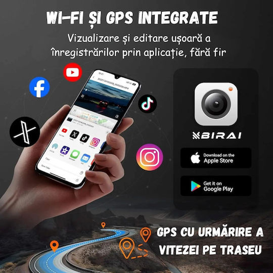 Σετ Καθρέπτης με Κάμερα DVR Αυτοκινήτου 1440P με Οθόνη 3.5" Wi-Fi, GPS & Κάμερα Οπισθοπορείας
