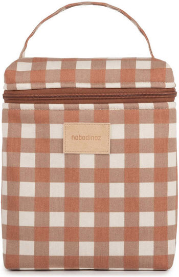 Nobodinoz Insulated Bag Handbag Terracotta Checks