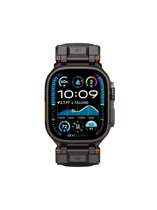 Spigen Durapro Armor Каишка Силикон Черен (Apple Watch 49 мм, 46 мм, 45 мм, 44 мм - Spigen)