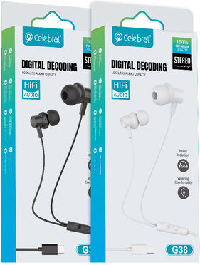 Celebrat G38 In-Ear Freisprecheinrichtung Kopfhörer mit Stecker USB-C Weiß