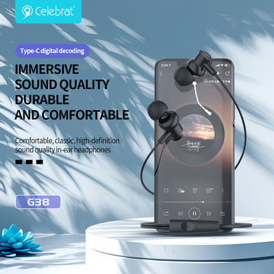 Celebrat G38 In-Ear Freisprecheinrichtung Kopfhörer mit Stecker USB-C Weiß