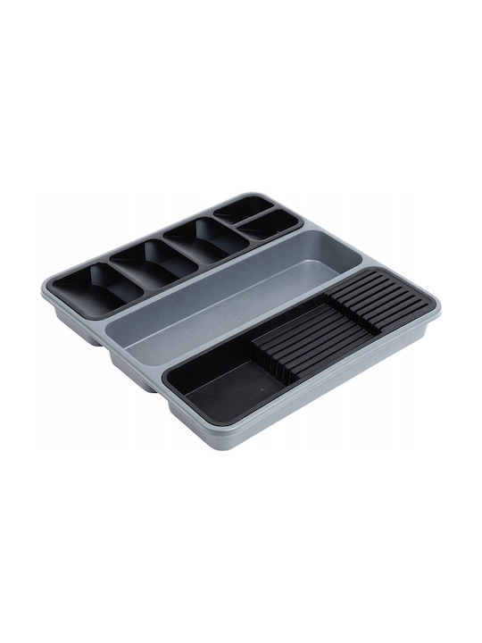 Orion Besteckeinsatz für Schubladen Kunststoff 40x40x5cm Grau