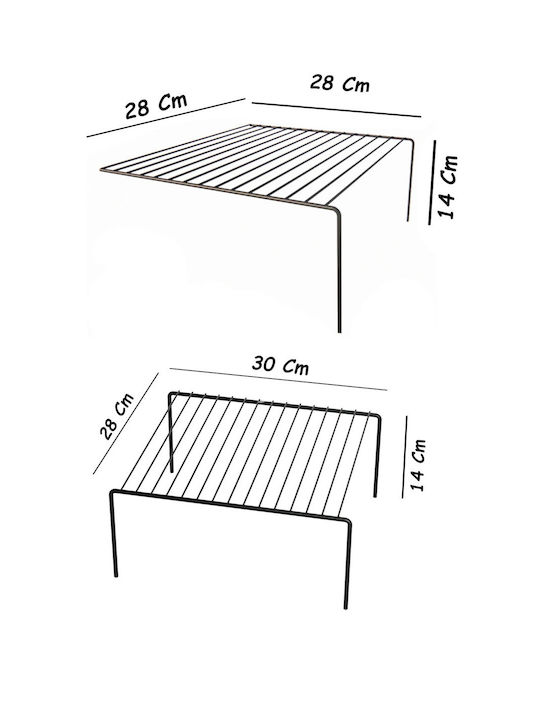 Femmit Metall Küchenorganizer Ständer 58x28x14 cm Schwarz