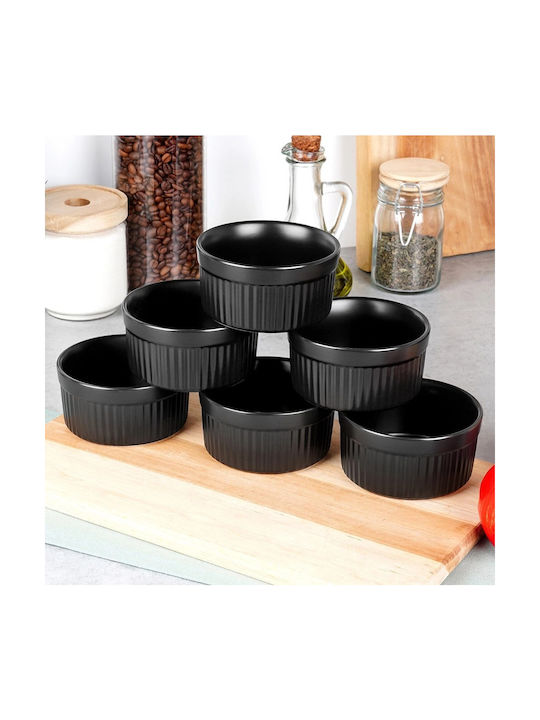 Vilde Serving Bowl Round Ceramic Black with Diameter 10cm 6pcs