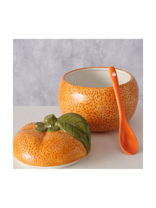 Boltze Set 2Stück Gläser Allgemeine Verwendung mit Deckel Keramik Orange 480ml