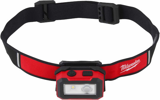 Milwaukee Rechargeable Headlamp LED IP54 with Maximum Brightness 450lm IR HL450