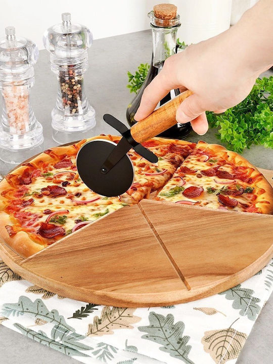 Excellent Houseware Πλατώ Σερβιρίσματος Πίτσας με Χειρολαβή Ξύλινο 42.5x30x1.5εκ. 2τμχ