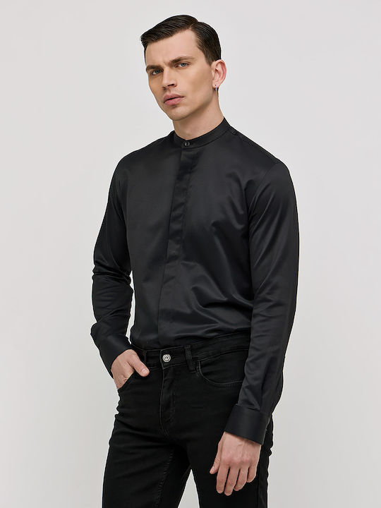 Long-sleeved Cotton Shirt Black
