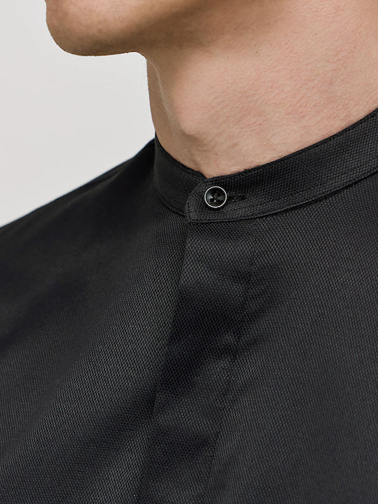 Long-sleeved Cotton Shirt Black