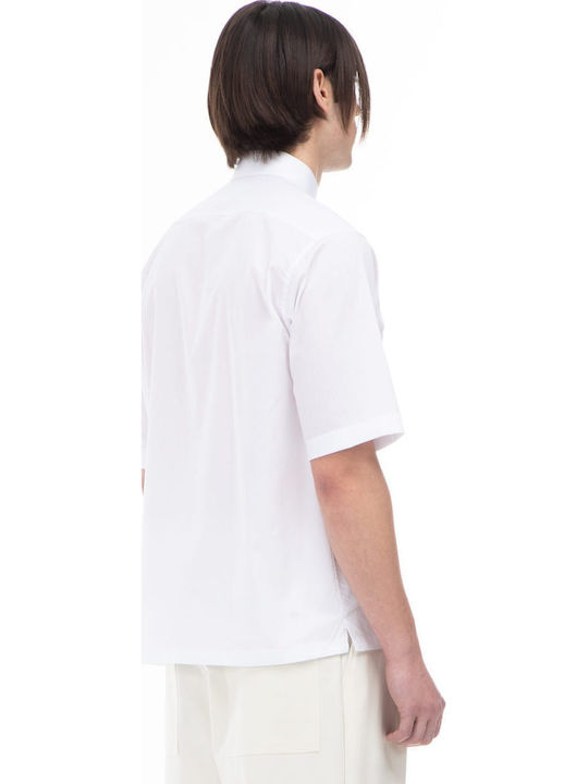 Long-sleeved Denim Shirt in Wide Line White